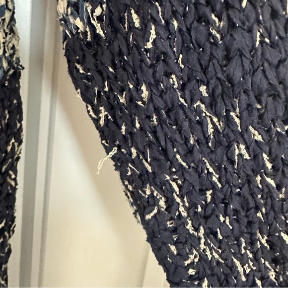 Vintage Abstract Hand Knit Sweater Silk Blue Whimsigoth Fairy Boho Size Medium - Picture 7 of 11